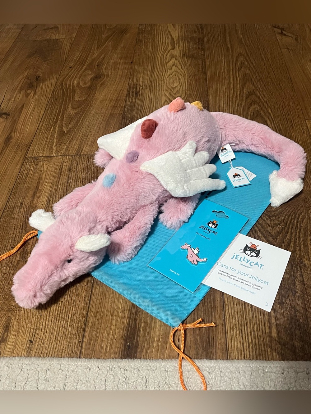 Jellycat Duskrise Dragon - BNWT - dust bag and pin included
